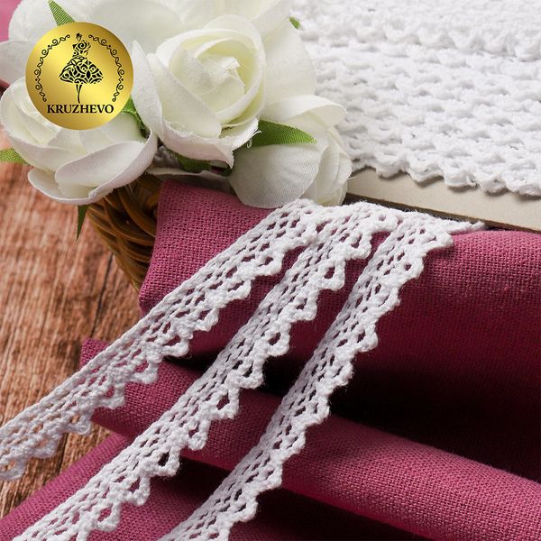 Кружево вязаное (тесьма) 10 мм / 50 метров, 5036 цв.02 белый, Kruzhevo