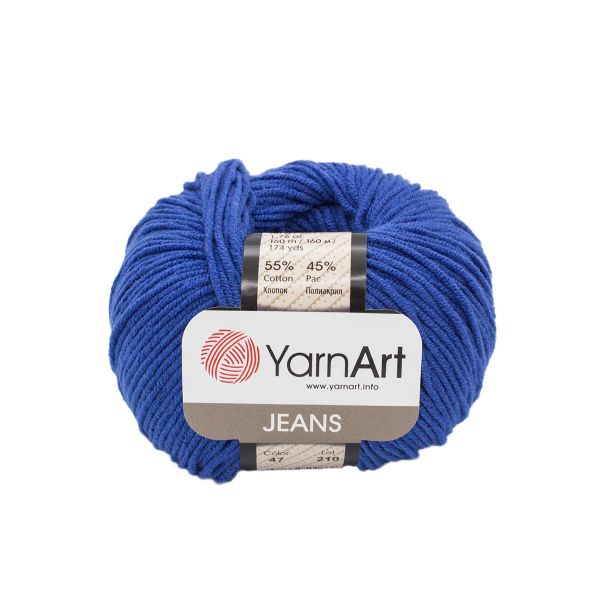 Пряжа YarnArt (ЯрнАрт) Jeans / уп.10 мот. по 50 г, 160м, 47 василек