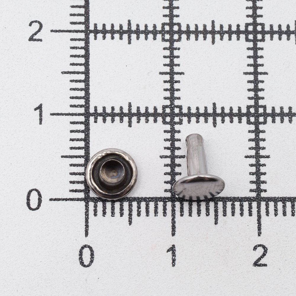 Хольнитены двухсторонние ⌀6 мм, h=6 мм, сталь, New Star №0, цв.чер.никель, ≈100 шт