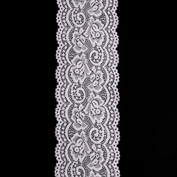 Кружево эластичное (стрейч) 100 мм / 3 метра, C154 светло-серый