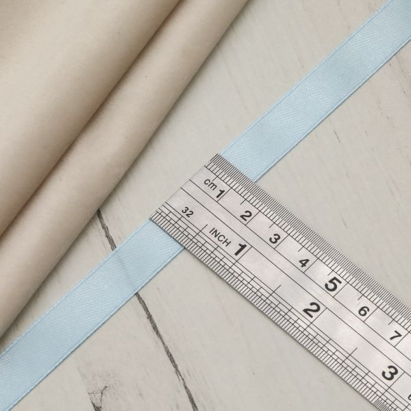 Лента атласная 1-сторонняя 12.0 мм / 22.86±1 метров, 130 св.голубой, Globus