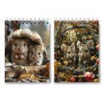 Блокнот на гребне A6 60 л., 4 шт, клетка, Мышки-шалунишки 01221, Светоч Б120