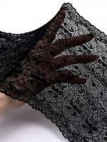 Кружево бельевое эластичное 185 мм / 2.7 м, 6185, цв.02 черный, Kruzhevo
