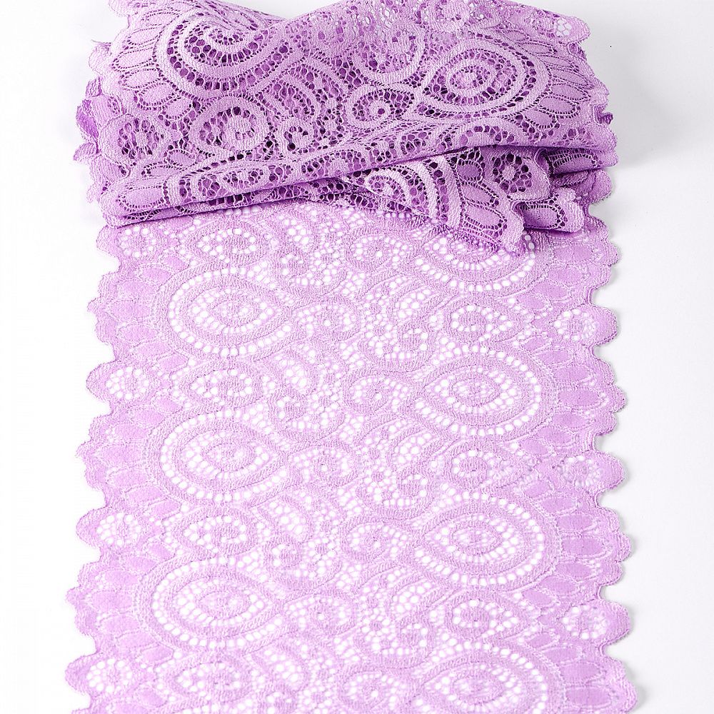 Кружево бельевое эластичное 180 мм / 25 метров, TBY.L1351, цв.1566 лаванда