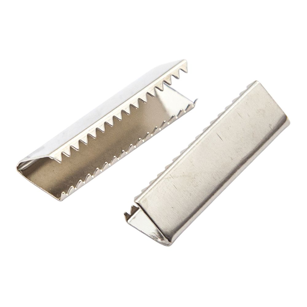 Зажим для ленты/стропы 7х25 мм, никель, 50 шт