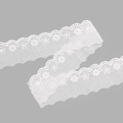 Кружево шитьё 30 мм / 13.72 м, 100% хлопок, неотбеленный