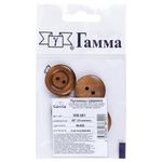 Пуговицы 2 прокола 25 мм, 4 шт, дерево, №300 коричневый, Gamma WB-081