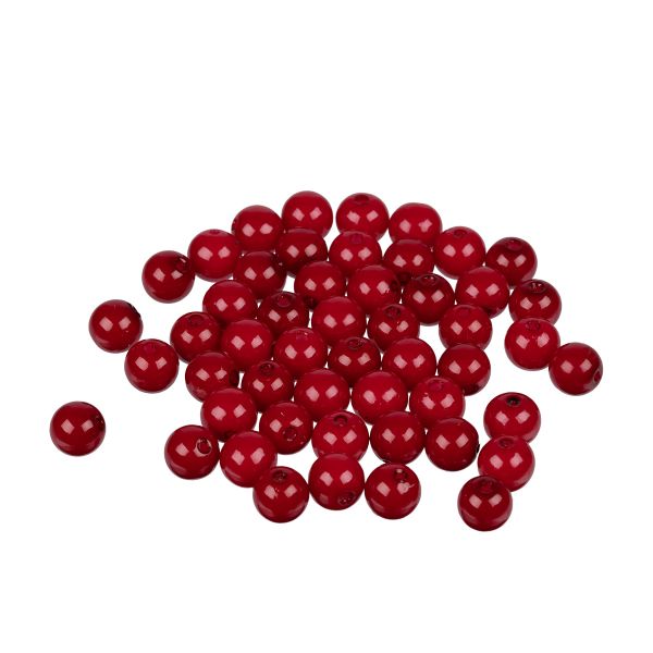 Бусины пластик ⌀10 мм, 50±2 шт, №10 т.красный, Zlatka PB-3