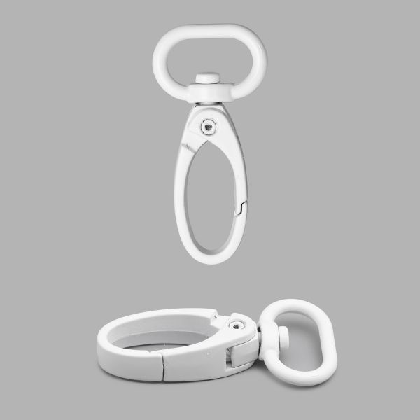 Карабин металл 15.0 мм (43х22 мм), белый лак, ГУ12849, 4 шт