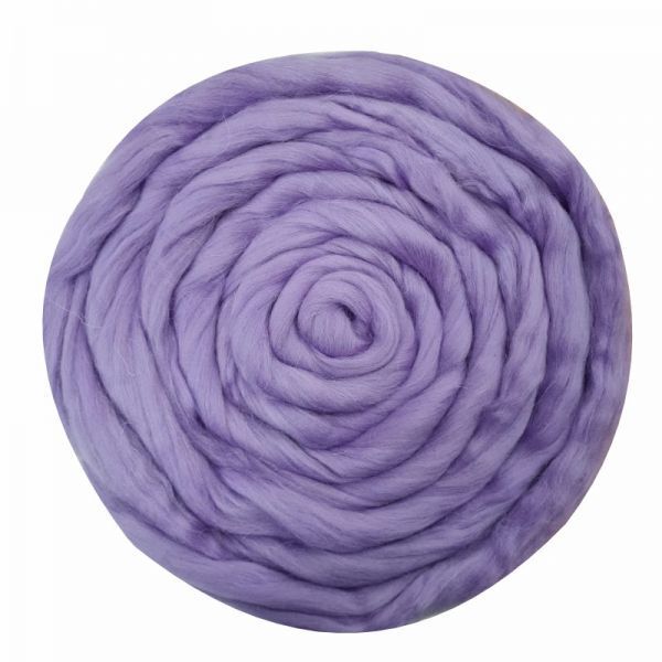 Шерсть для валяния Троицкая Гребенная лента, 100г цв.0022 сирень