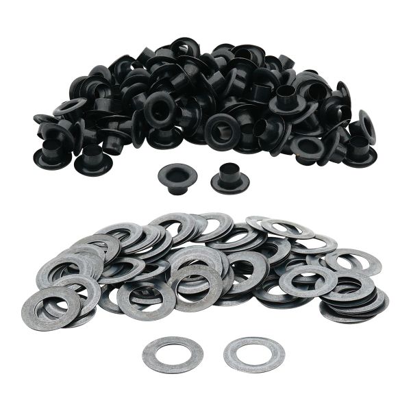 Люверсы металл ⌀_6.0 мм (внутр.), №4, сталь, оксид, 100 шт, New Star