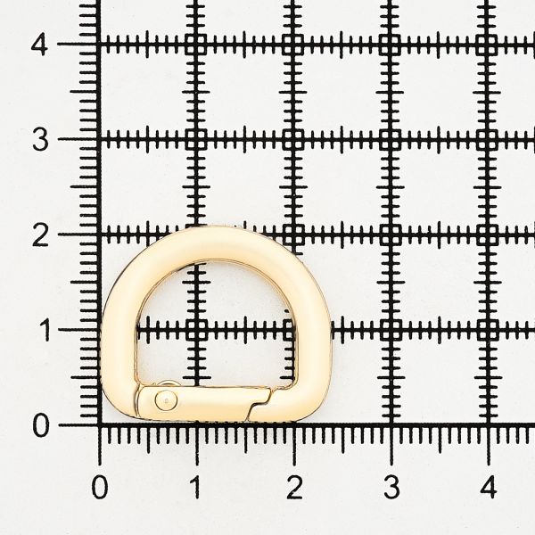 Карабин металл полукольцо 15 мм, золото, MB_2232, 6 шт