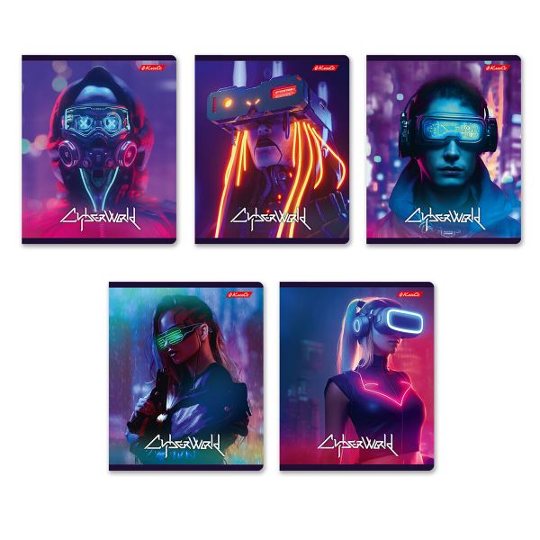 Тетрадь ученическая общая, глянцевая ламинация, A5+ 96 л. на скобе 60 г/м², белизна 100%, 5 шт, линия в термоусадочной пленке, 000796 Игромания, Светоч 96ТЕТл-004