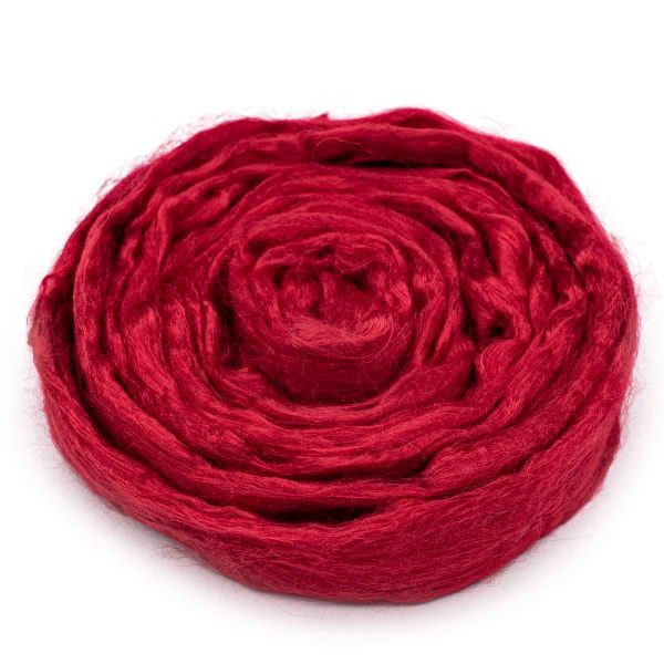 Шерсть для валяния вискоза Троицкая, 1х50 г (19-20 мкр), 06 красный