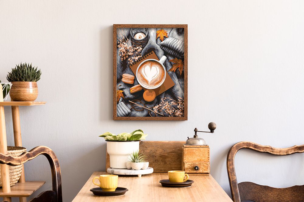 Картина по номерам Фрея, За чашкой какао, 40х30 см