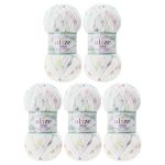 Пряжа Alize (Ализе) Mini Colors серия Бархат (Velluto) / уп.5 мот. по 100 г, 68м, 8105 принт