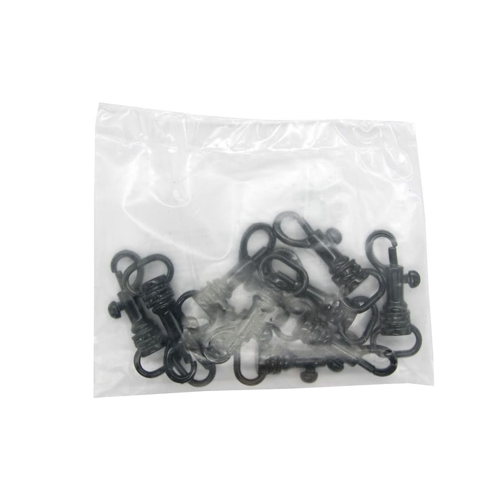 Карабин металл 10.0 мм (33х14 мм), черный глянец, 10 шт