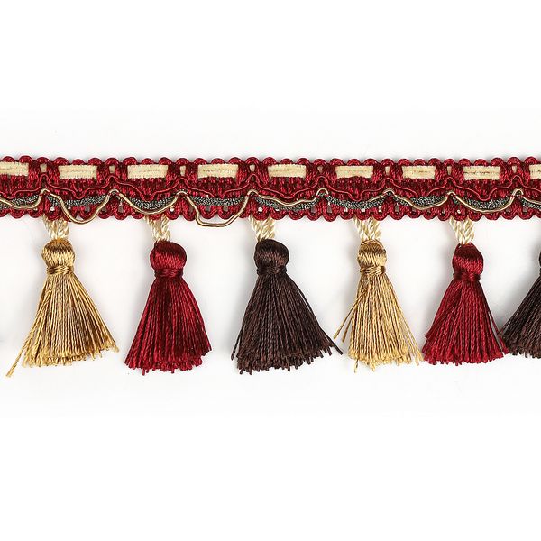 Бахрома отделочная 70.0 мм / 10 метров, с кисточкой, цв.коричневый 02