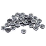 Пуговицы 4 прокола 24L=15 мм, пластик, col.C серый, 36 шт, CN2818
