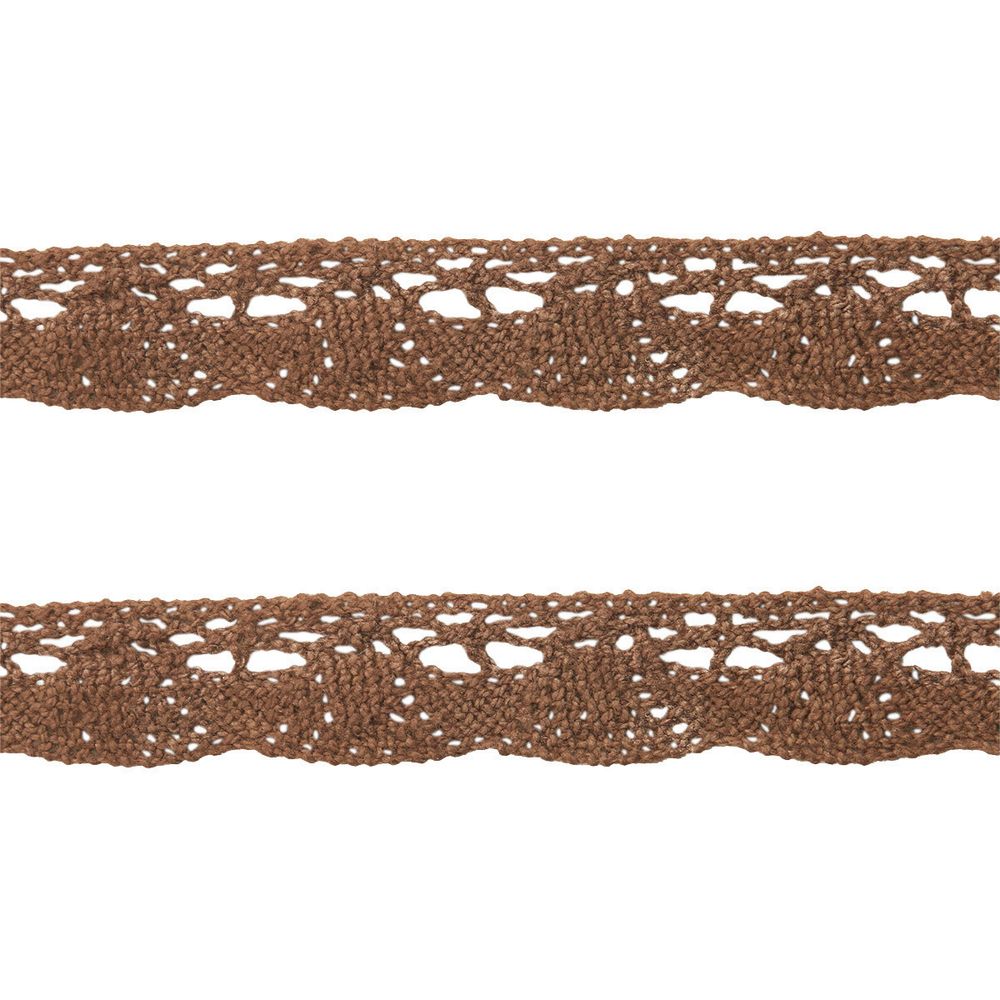 Кружево вязаное х/б 20 мм / 9.14 метров, C092 коричневый