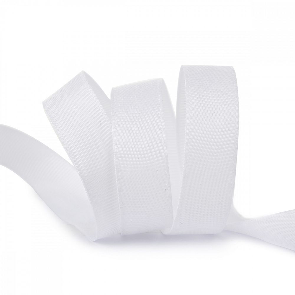 Лента репсовая (в рубчик) 15.0 мм цв. 029 белый уп.91.4м