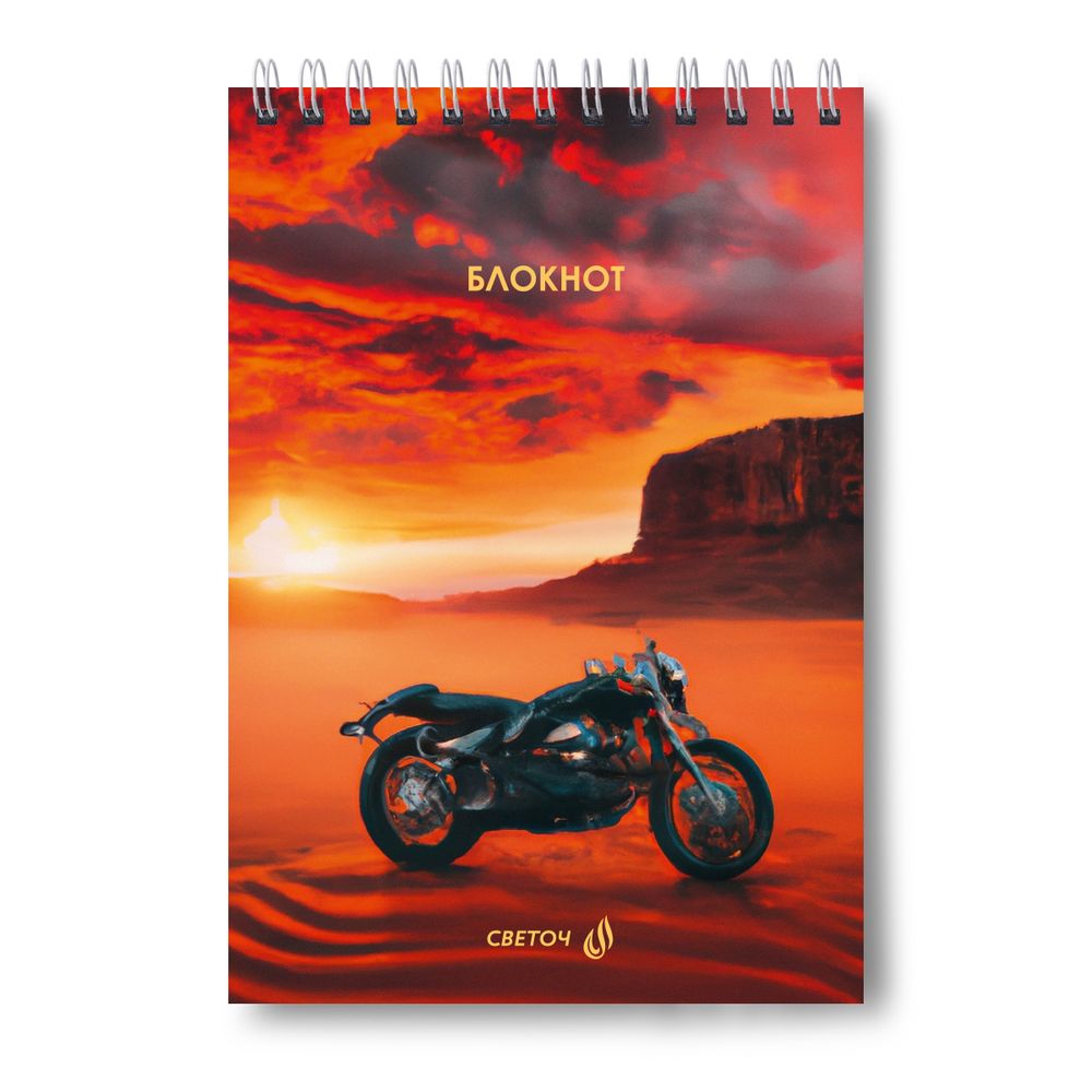 Блокнот на гребне A5 80 л., 4 шт, клетка, Прогулки под луной 01237, Светоч Б126