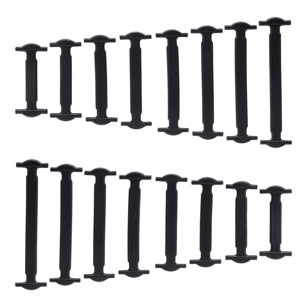 Шнурки для обуви эластичные силикон 16 шт, черный