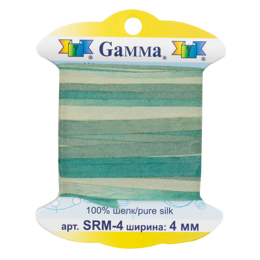 Лента (тесьма) шелковая 4.0 мм / 9.1±0.5 метров, M241 св. сиреневый/сиреневый, Gamma SRM-4