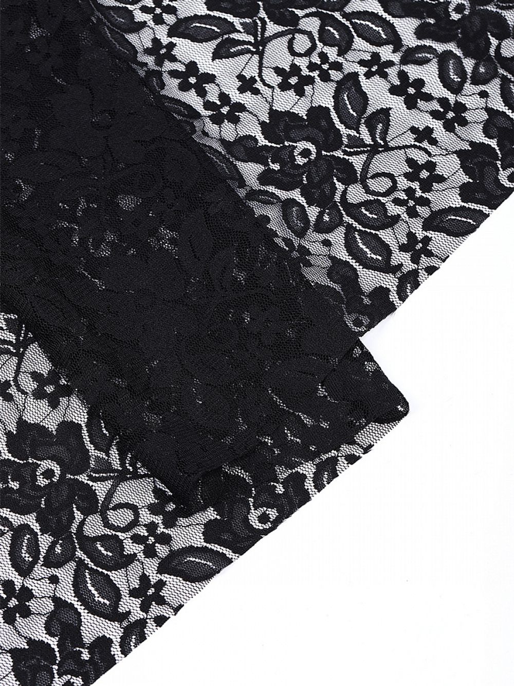 Ткань кружевная (гипюр стрейч) 90 г/м², 150 см / 45 метров, TBY.M0064 цв.черный