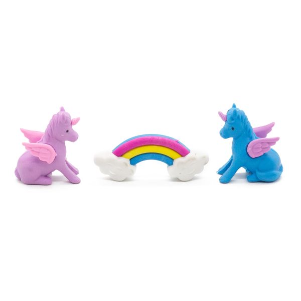 Набор ластиков 3 шт Единорожка, цвет сиренево-голубые, DV-12469