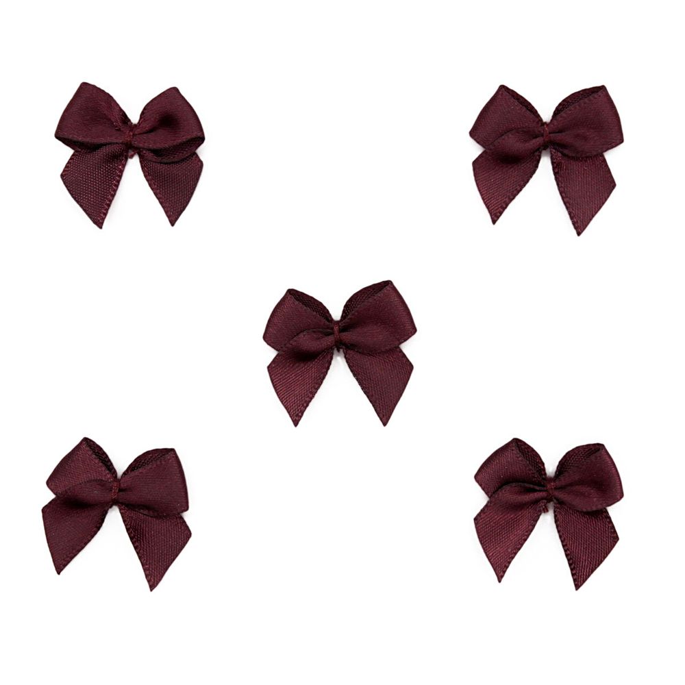 Бантики пришивные 26 мм, Arta, 076 сливовое вино, 20 шт