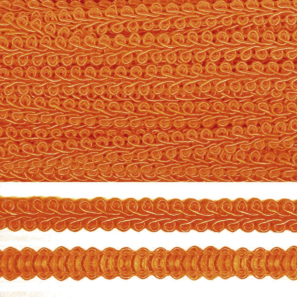 Тесьма в стиле шанель плетеная 8 мм 0384-0016 23 т.оранжевый уп. 18.28м