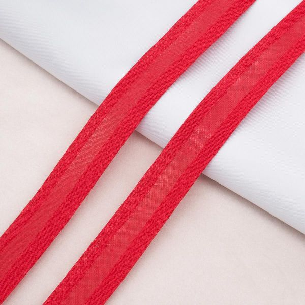 Косая бейка хлопковая 20 мм / 132±1 метра, 037 красный, 6112-0009