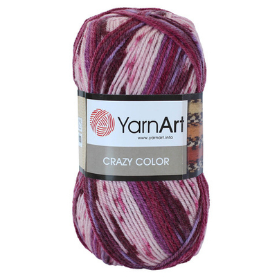 Пряжа YarnArt (ЯрнАрт) Crazy color / уп.5 мот. по 100 г, 260м, 168 секционный