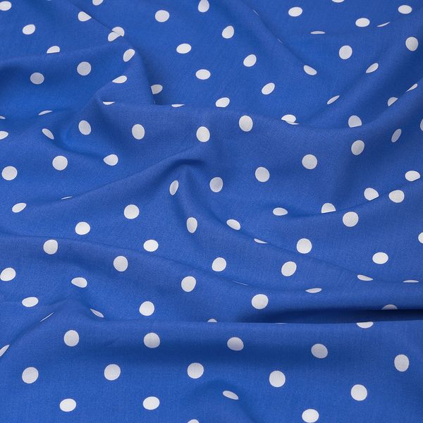 Штапель в горошек 90 г/м², 145 см / 2 метра, TBY.Vidt.03 цв.голубой