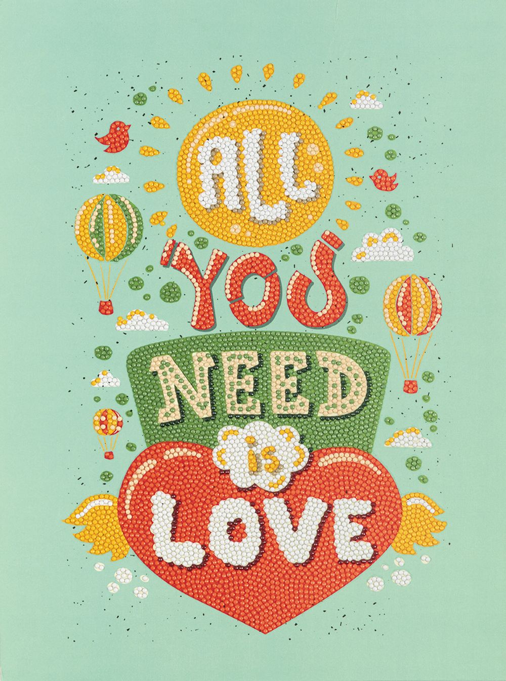 Алмазная (кристальная) мозаика Фрея, постер Всё, что тебе нужно-любовь, 30х40 см