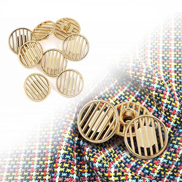 Пуговицы на ножке металлические 24L=15мм, С-MP37 цв.золото, 10 шт