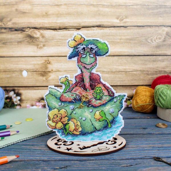 Набор для вышивания нитками МП Студия, на пластиковой канве Черепаха Тортилла 14х11см