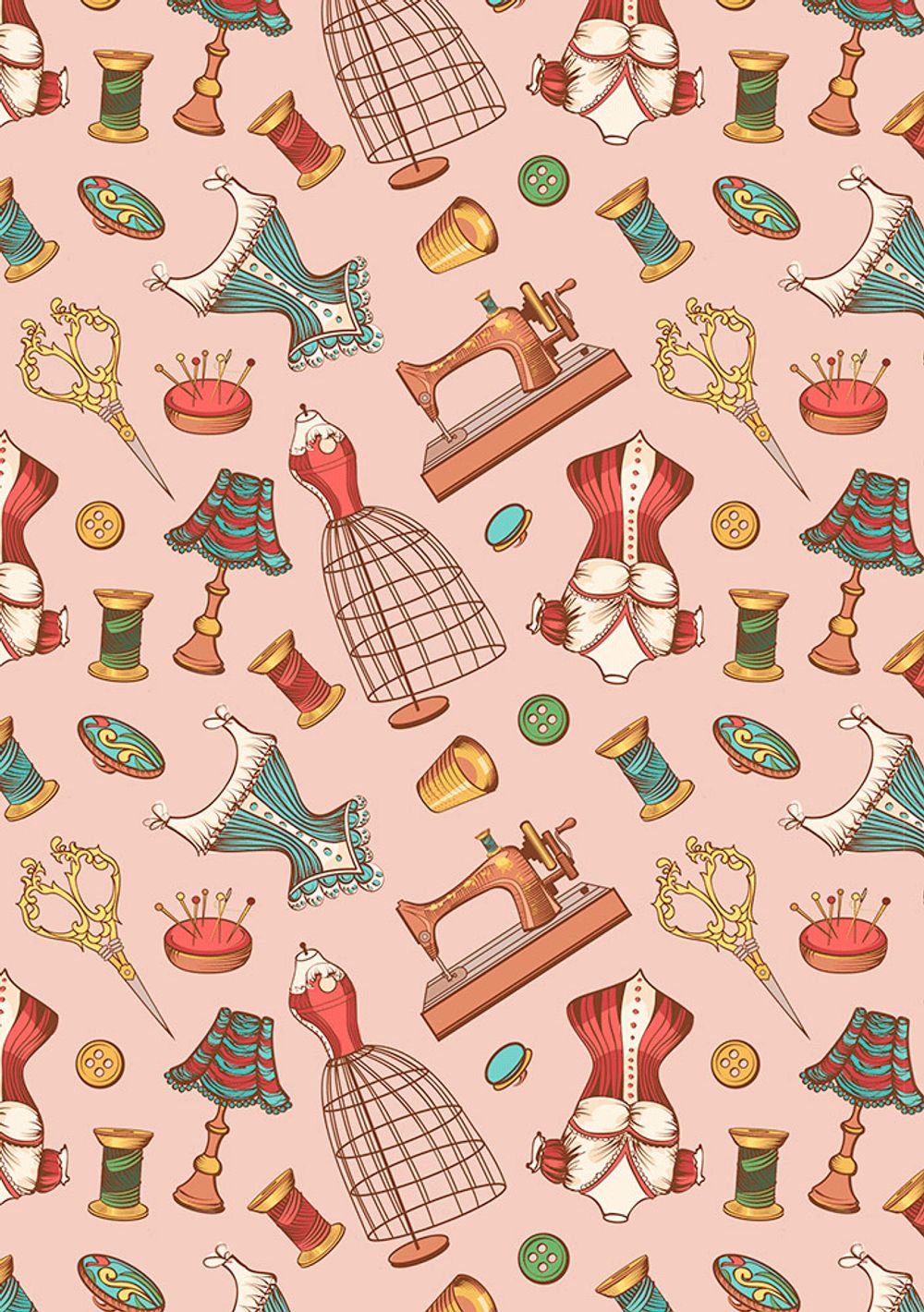 Ткань для пэчворка Peppy Век моды, отрез 50х55 см, 146 г/м², ВМ-14 розовый, Peppy