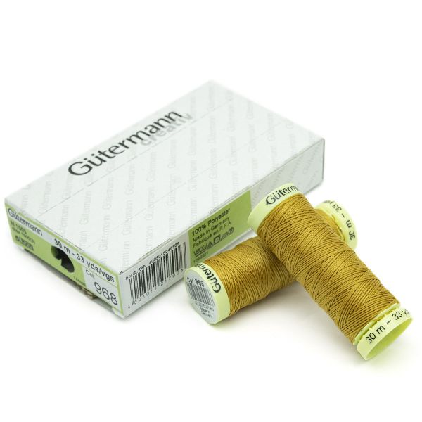 Нитки отделочные Gutermann Top Stitch, 30м, 968 золотой, 5 катушек