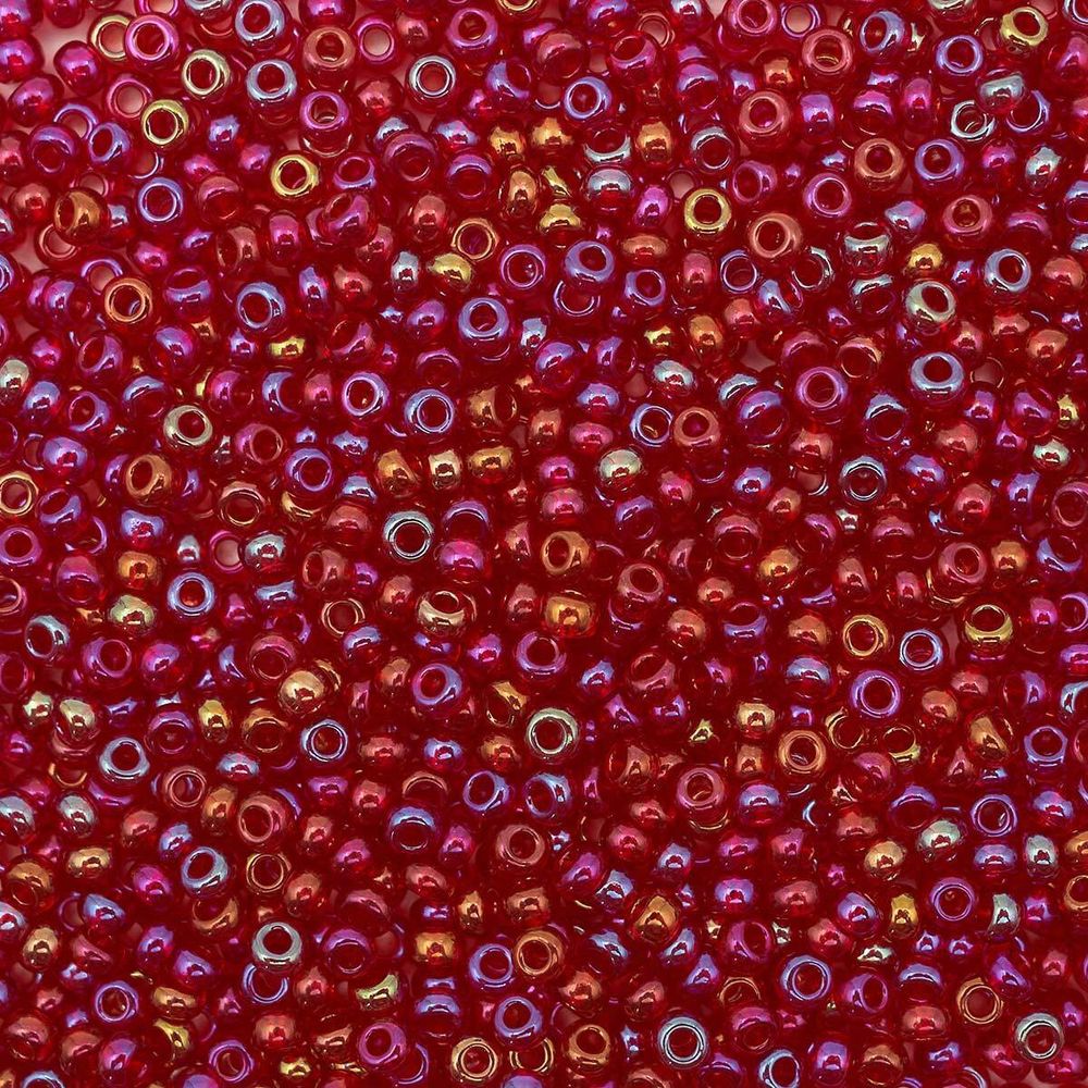 Бисер Preciosa прозрачный с радужным покрытием 10/0 (2.3 мм), круг.отв., 50г, (91090)