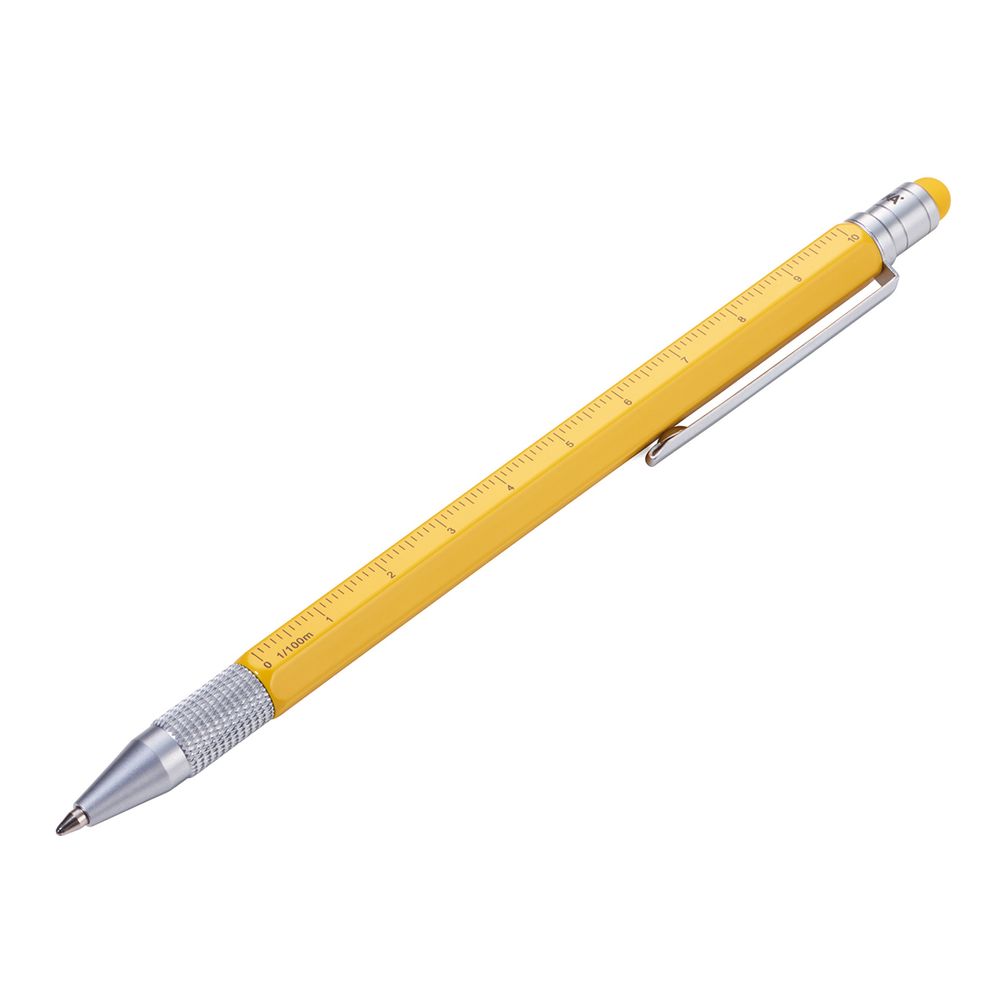 Ручка шариковая Troika многофункциональная Construction Slim, металл, 14.6х0.9х1.1 см, желтый