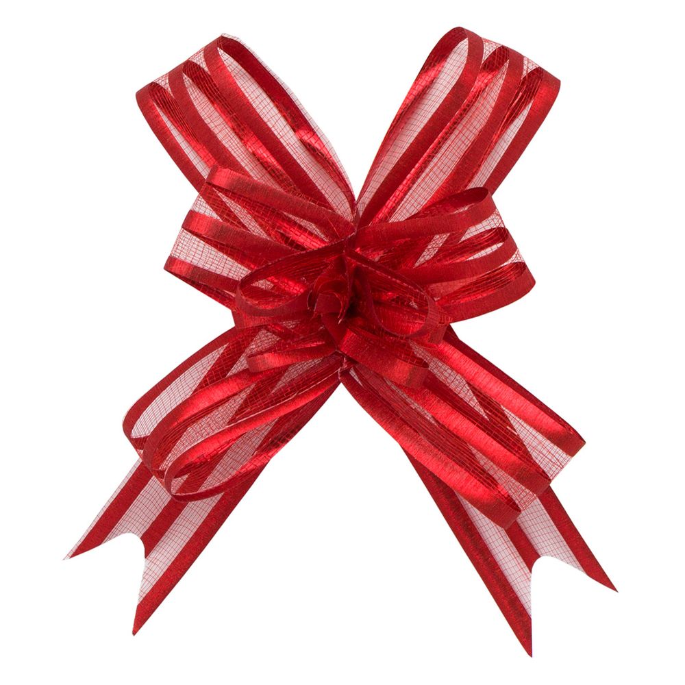 Бант-бабочка для упаковки подарка ⌀7 см, ширина ленты 1,7 см, 10 шт, 01 красный