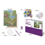 Кристальная (алмазная) мозаика Фрея ALPD-296, на подрамнике, Домик у моря, 40х50 см