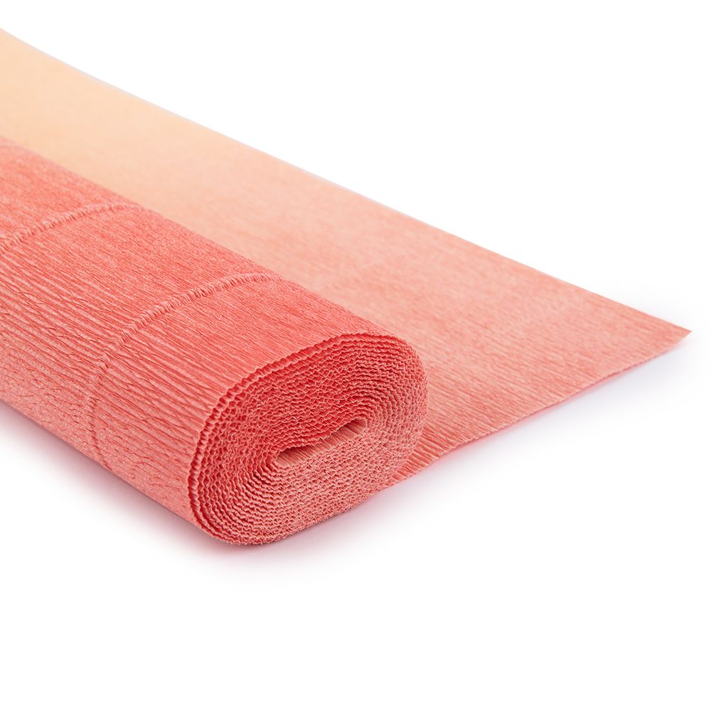 Бумага гофрированная (креповая) 180 г/м², 50 см / 2.5 метра, 17A7 т.розовый/бежевый, Blumentag GOF-180/P