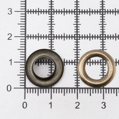 Люверсы металл ⌀_7.3 мм (внутр.), №5, сталь, антик, 100 шт, New Star