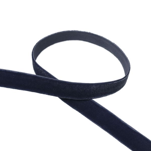 Лента бархатная (тесьма) эластичная 12.0 мм / 16.5±1 метра, 038 т.синий, Blitz VRE-12