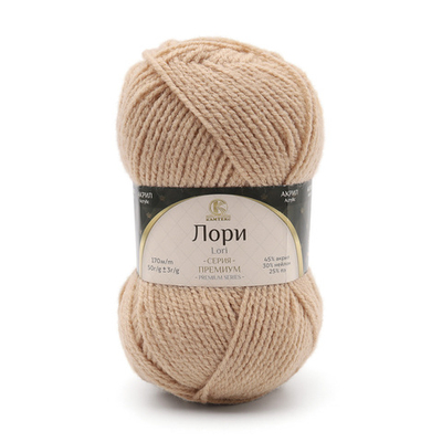 Пряжа Камтекс Лори / уп.5 мот. по 50 г, 170 м, 006 св. бежевый