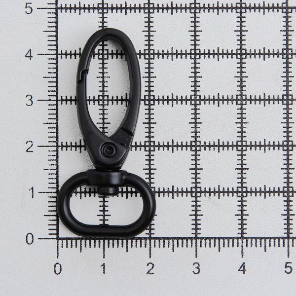 Карабин металл 15.0 мм (43х22 мм), черный матовый, ГУ12849, 4 шт