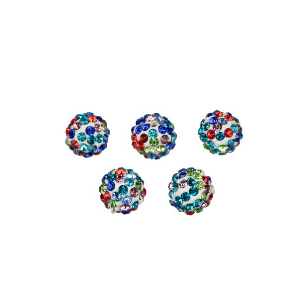 Бусины пластик ⌀8 мм, 5 шт, №19 радужный, Zlatka BWM-08